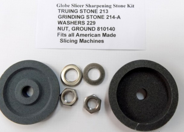 Globe Slicer Sharpening Stone Kit Parts-213-214A-229-810140 Stones-Washers-Nuts